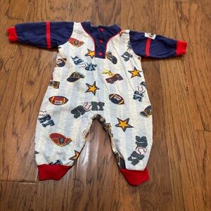 Vintage 90s Baby Sports Romper 18M One Piece Outfit
Color block